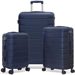 HIKOLAYAE Catalina Waves Nested Hardside Luggage Set in Slate Blue, 3 Piece - TSA Compliant