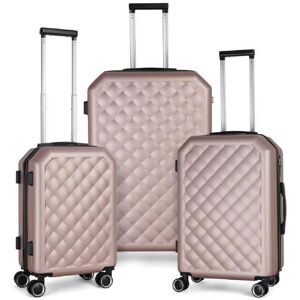 HIKOLAYAE Big Cottonwood Nested Hardside Luggage Set in Elegant Rosegold, 3 Piece - TSA Compliant