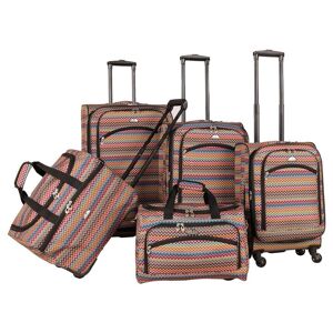 American Flyer Gold Coast 5-Piece Spinner Luggage Set, Pink