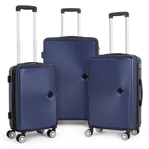 HIKOLAYAE New Kimberly Nested Hardside Luggage Set in Slate Blue, 3 Piece - TSA Compliant