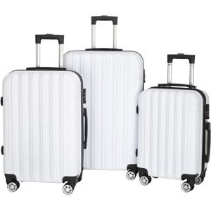 Winado Nested Hardside Luggage Set in White, 3-Piece - TSA Compliant