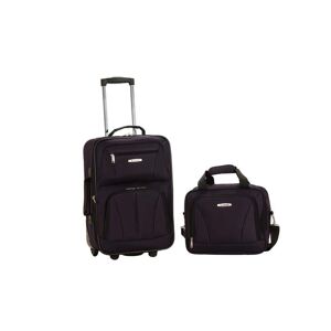 Rockland Fashion Expandable 2-Piece Carry On Softside Luggage Set, Purple
