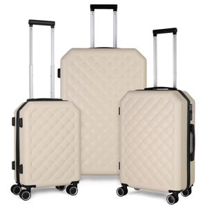 HIKOLAYAE Big Cottonwood Nested Hardside Luggage Set in Desert Khaki, 3 Piece - TSA Compliant