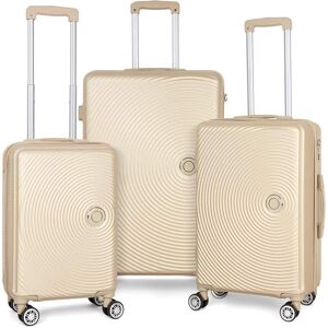 HIKOLAYAE New Kimberly Nested Hardside Luggage Set in Champagne, 3 Piece - TSA Compliant