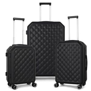 HIKOLAYAE Big Cottonwood Nested Hardside Luggage Set in Luxury Black, 3 Piece - TSA Compliant