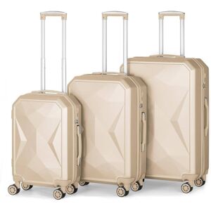 HIKOLAYAE Port Victoria Nested Hardside Luggage Set in Desert Khaki, 3 Piece - TSA Compliant