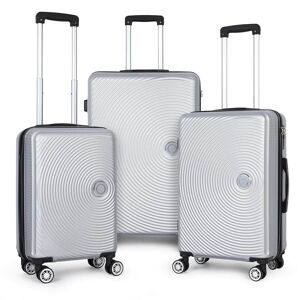 HIKOLAYAE New Kimberly Nested Hardside Luggage Set in Space Silver, 3 Piece - TSA Compliant