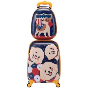 VLIVE 2-Piece Kids Luggage Set 12 in. Backpack and 16 in. Spinner Case for School Travel New Pet Dog