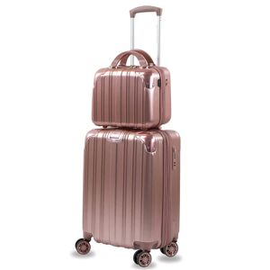 American Green Travel Melrose S 2-Piece Rose Gold Carry-On Weekender TSA Anti-Theft Luggage Set