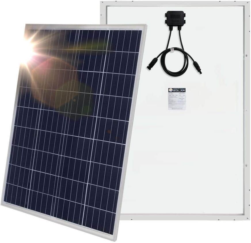 MIGHTY MAX BATTERY 100-Watt Solar Panel 12-Volt Poly Battery Charger for Yacht, RV Marine Trailer