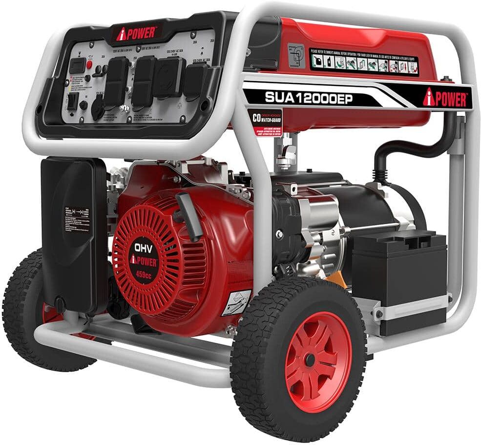 A-iPower 12000-Watt Electric Start Gasoline Powered Portable Generator with 459cc OHV Engine and CO Sensor Shutdown