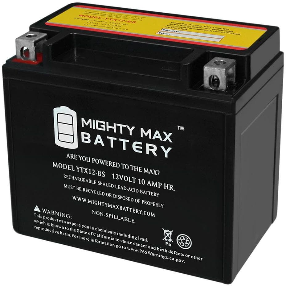 MIGHTY MAX BATTERY YTX12-BS Motorcycle ATV Battery for Dune Buggy GTS150