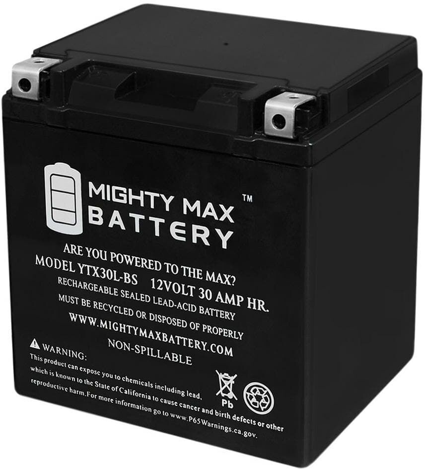 MIGHTY MAX BATTERY YTX30L-BS 12V 30AH Replacement Battery for UB30L-B YB30L-B AGM Motorcycle/ATV