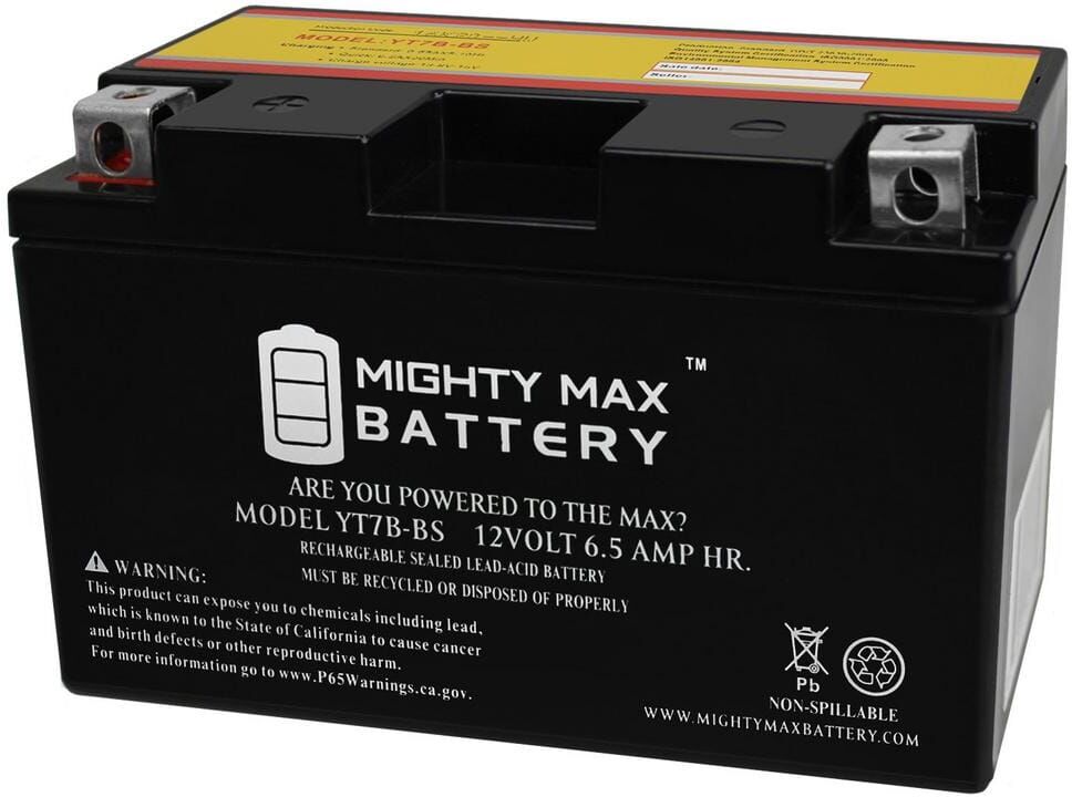 MIGHTY MAX BATTERY YT7B-BS 12V 6.5AH Replacement Battery for CT7B-4 AGM Motorcycle ATV