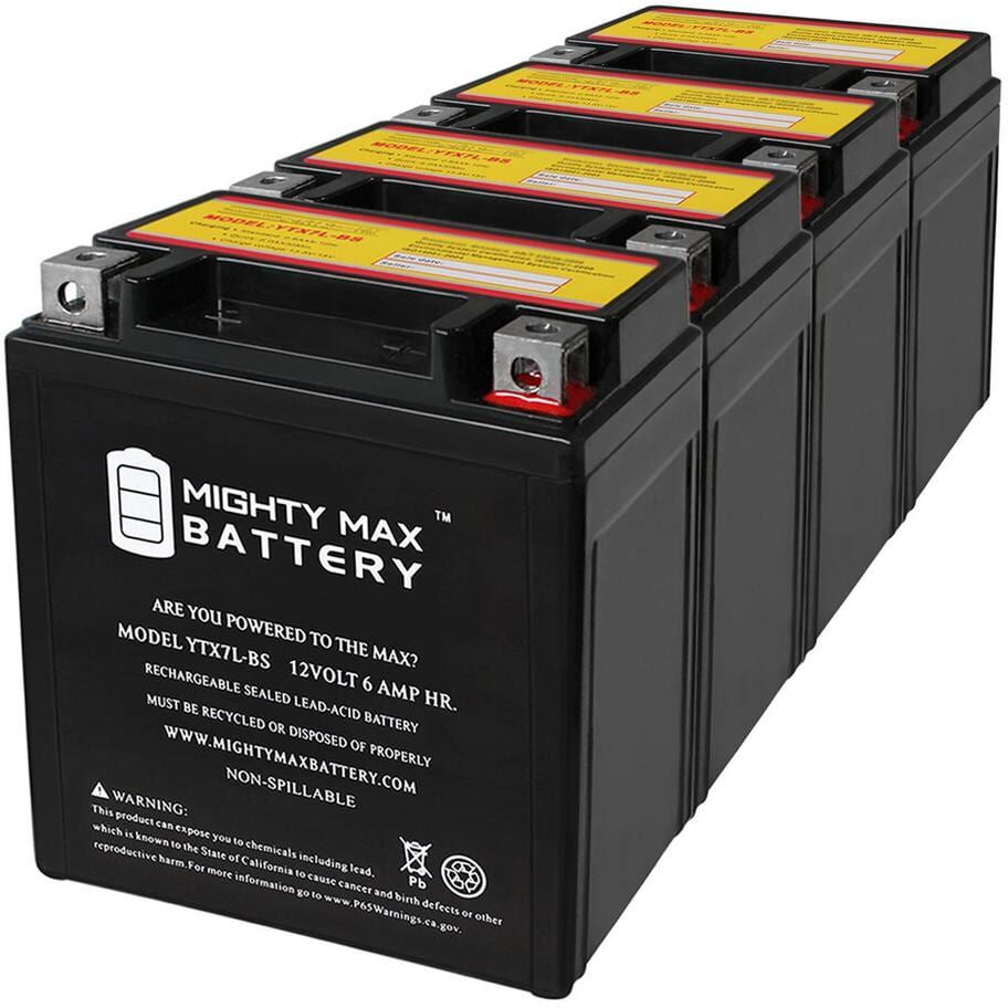 MIGHTY MAX BATTERY 12-Volt 6 AH Sealed AGM Battery for Sport Motorcycle (4-Pack)