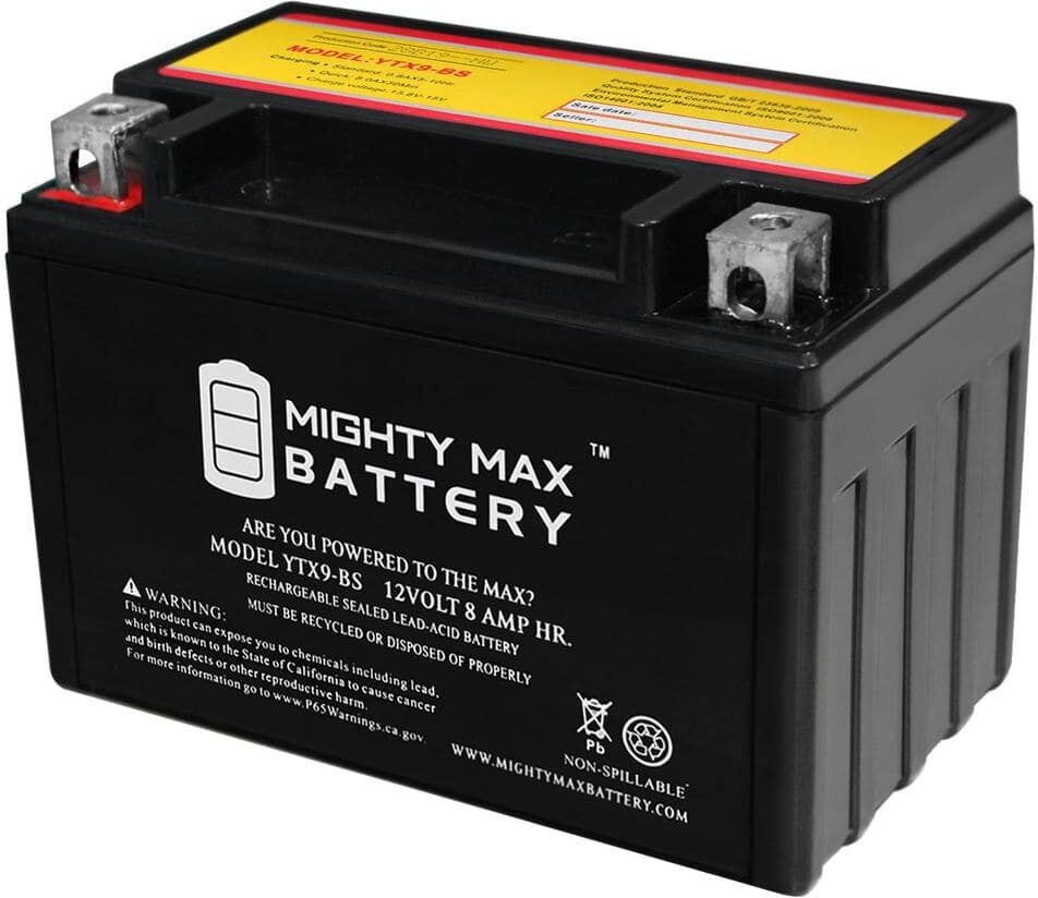 MIGHTY MAX BATTERY YTX9-BS Replacement for ATV Quad Motorcycle Scooter AGM Battery