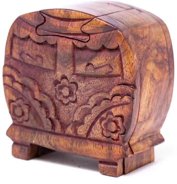 Global Crafts Handmade Retro Camper Van Sheesham Wood Puzzle Box