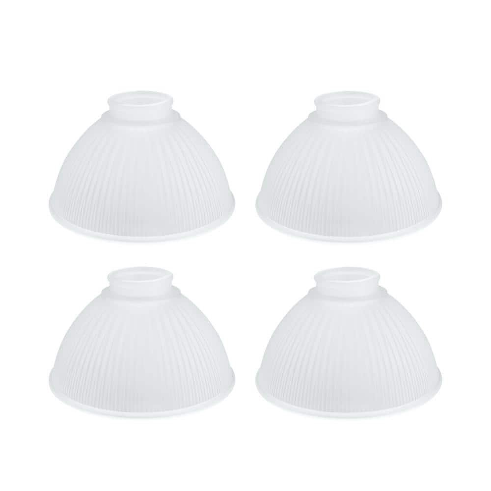 Creative Labs 3-3/4 in. Frosted Ribbed Dome Ceiling Fan Replacement Glass Shade (4-Pack)