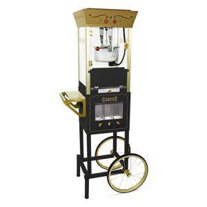 Nostalgia Vintage Collection 600-Watt 8-oz. Black Popcorn Machine Cart with Candy and Snack Dispenser