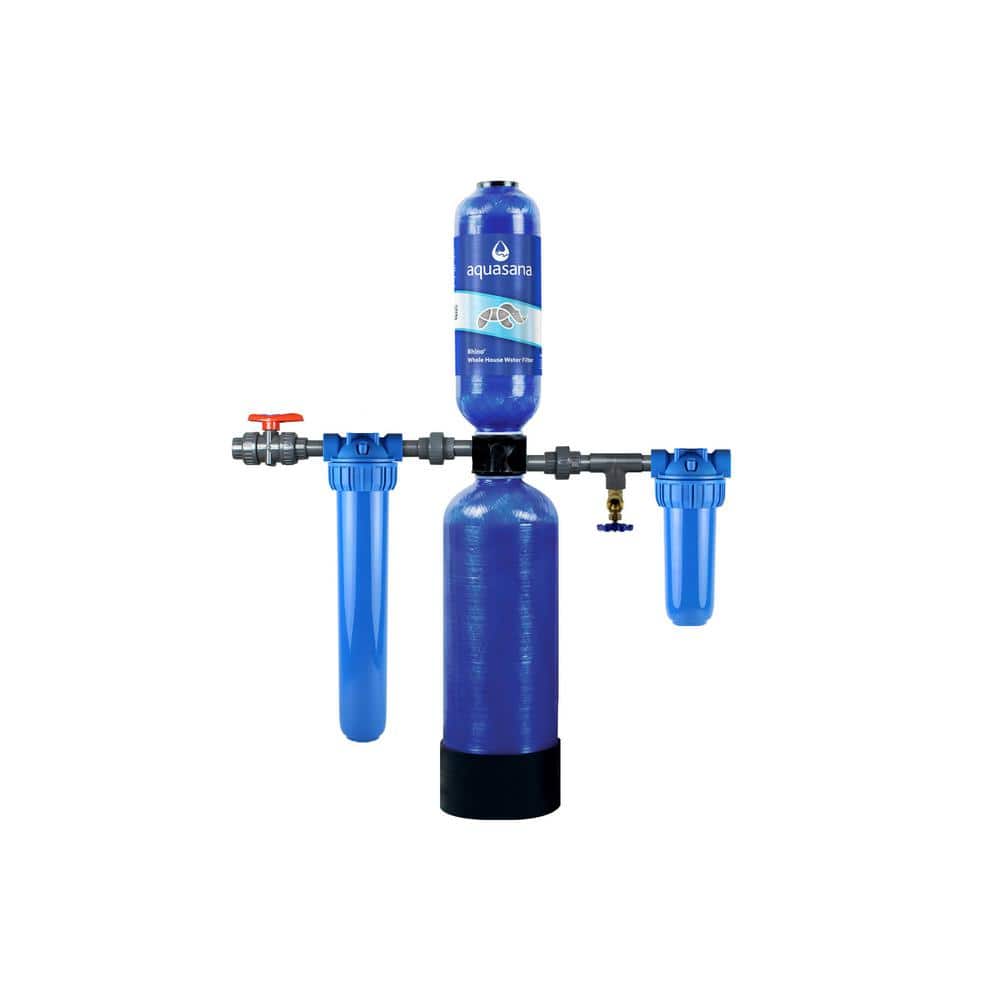 Aquasana Rhino Whole House Water Filtration System with Carbon and KDF Home Water Filtration - Reduces Sediment and Chlorine
