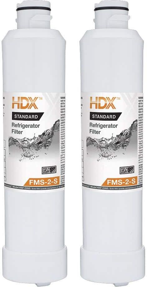 HDX FMS-2-S Standard Refrigerator Water Filter Replacement Fits Samsung HAF-CINS (2-Pack)