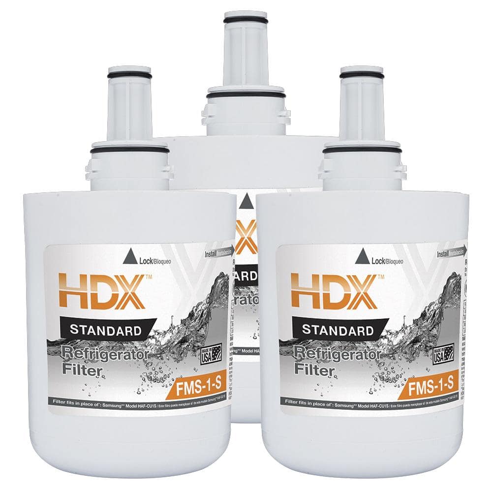 HDX FMS-1-S Standard Refrigerator Water Filter Replacement Fits Samsung HAF-CU1S (3-Pack)
