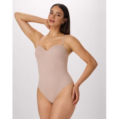 Maidenform Multiway Tummy Control Shapewear Thong Bodysuit, Built-in Balconette Bra Evening Blush M Women's Maidenform Multiway Tummy Control Shapewear Thong Bodysuit, Built-in Balconette Bra Evening Blush M Women's