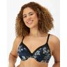 Maidenform Everyday Full Coverage Cushioned Underwire Bra Black and Navy Blossoms Print 38B Women's