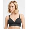 Maidenform M Lace Trim Triangle Rib Bralette Black S Women's