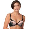 Maidenform Push Up & In Underwire Bra Black w/Gentle Peach Lace 40B Women's