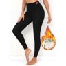 unsigned Black Fleece Thickening Elastic Waist Leggings