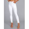 unsigned White High Waisted Button Fly Leggings