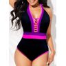 unsigned Ladder Cutout Black One Piece Swimwear