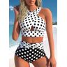 unsigned Criss Cross Polka Dot White Bikini Top