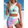 unsigned Criss Cross High Waisted Ombre Bikini Set