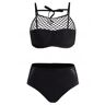 unsigned Pierced Tie Back Mid Waist Bikini Set