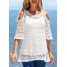 unsigned Cold Shoulder Woven Fabric T Shirt and White Tank Top