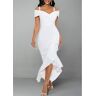unsigned White Short Sleeve Strappy Cold Shoulder Dress