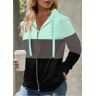 unsigned Zipper Closure Drawstring Long Sleeve Hoodie