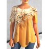 unsigned Thanksgiving Day Ginger Button Sunflower Print T Shirt