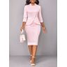 unsigned Light Pink Contrast Binding Bodycon Dress