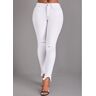 unsigned White Button Skinny High Waisted Jeans