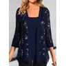 unsigned Navy Lace Tank Top and Cardigan