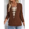 unsigned Dark Camel Plaid Sweatshirt