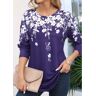 unsigned Purple Black Friday Floral Print Long Sleeve T Shirt