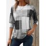 unsigned Black Friday Grey Patchwork Geometric Print T Shirt