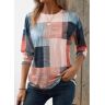 unsigned Black Friday Pink Patchwork Geometric Print T Shirt