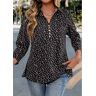 unsigned Black Friday Button Ditsy Floral Print Long Sleeve Blouse