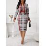 unsigned Deep Red Split Plaid Bodycon Top and Skirt