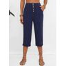 unsigned Navy Button Elastic Waist High Waisted Pants